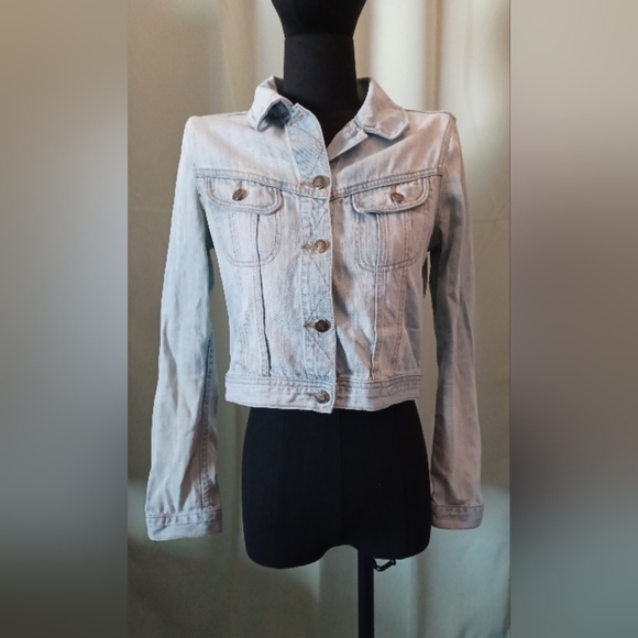 🍒 Forever 21 Light Blue Denim Jean Jacket - Picture 1 of 11